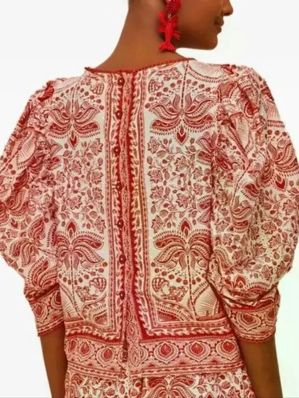 NWT FARM Rio River Ride Red Blouse Sz XL